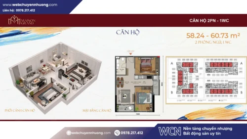 Với mức giá khởi điểm từ 1,9 tỷ đồng, giá căn 2PN Maison Grand Phú Mỹ (loại 2PN 1 WC) được đánh giá là phân khúc “entry-level”, phù hợp cho người mua nhà lần đầu tại khu trung tâm Phú Mỹ