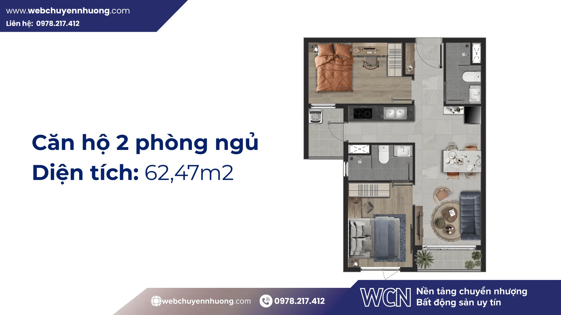 Căn hộ 2 phòng ngủ tại Emerald Boulevard có diện tích 58–72m², giá khoảng 2.2–2.8 tỷ đồng, phù hợp cho gia đình trẻ đang tìm kiếm không gian sống rộng rãi và tiện nghi.