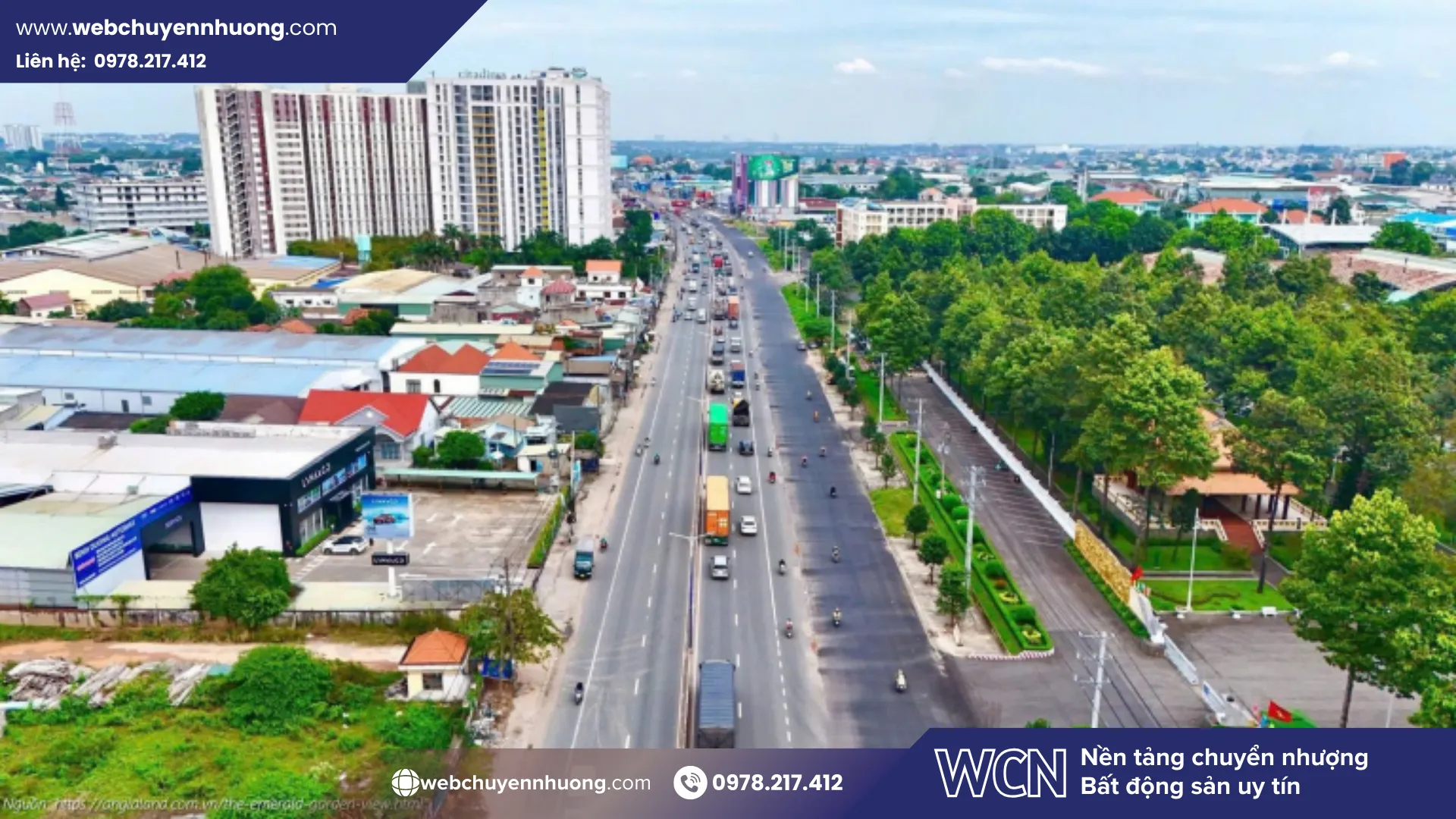 Sự hình thành các trung tâm thương mại và dịch vụ dọc Quốc lộ 13 sẽ giúp hạ tầng giao thông The Emerald Garden View Thuận An trở thành lợi thế lớn trong việc gia tăng giá trị và thu hút nhà đầu tư.