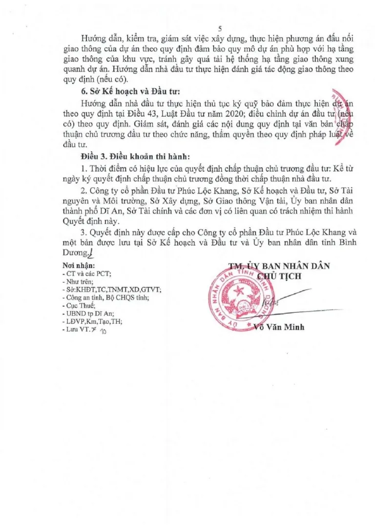 Chấp Thuận Chủ Trương Đầu Tư (Quyết định 2835/QĐ-UBND ngày 01/11/2023) dự án TT Avio