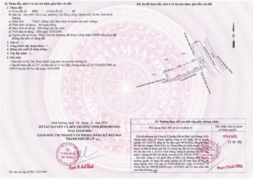 Giấy chứng nhận quyền sử dụng đất dự án TT Avio Dĩ An