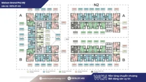 Mặt bằng căn hộ Maison Grand Phú Mỹ – thiết kế thông minh, tối ưu diện tích