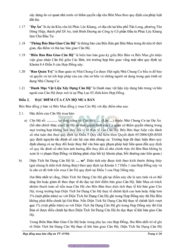 Điều 2 của hợp đồng mua bán căn hộ TT Avio quy định rõ thông tin và căn cứ pháp lý của căn hộ mà Bên Mua được quyền sở hữu, bao gồm diện tích, đặc điểm kỹ thuật và mục đích sử dụng.