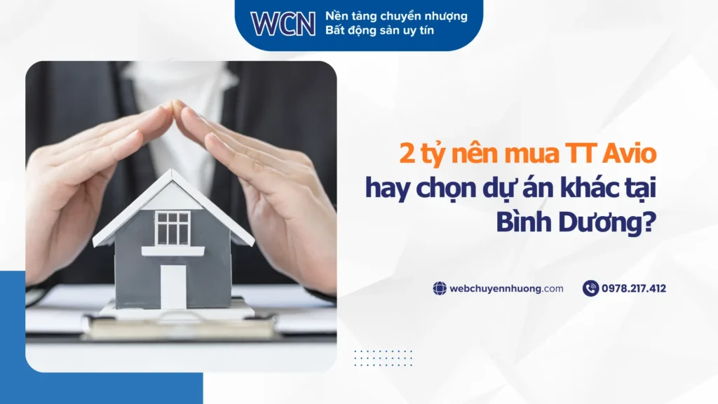 2 tỷ mua căn hộ Bình Dương đang trở thành bài toán quen thuộc với nhiều người trẻ và nhà đầu tư ở thời điểm hiện tại. Với một ngân sách vừa phải nhưng vẫn mong muốn sở hữu tài sản có giá trị và tiềm năng, không ít người băn khoăn nên lựa chọn dự án như TT Avio hay tìm kiếm những phương án phù hợp hơn trên thị trường. Trong bài viết này, Web Chuyển Nhượng sẽ phân tích cụ thể từng khía cạnh để giúp bạn có góc nhìn rõ ràng hơn và đưa ra quyết định phù hợp với nhu cầu cũng như khả năng tài chính của mình. Mặt bằng chung: 2 Tỷ mua căn hộ Bình Dương có những lựa chọn nào? Với ngân sách khoảng 2 tỷ, người mua hiện nay có thể tiếp cận khá nhiều phân khúc căn hộ tại Bình Dương, đặc biệt ở khu vực Dĩ An – nơi giáp ranh TP.HCM. Thực tế, khi 2 tỷ mua căn hộ Bình Dương, bạn có thể cân nhắc các loại hình sau: Căn hộ 1 phòng ngủ + hoặc 2 phòng ngủ diện tích nhỏ Các dự án mới mở bán với chính sách thanh toán linh hoạt Một số căn chuyển nhượng giá tốt từ thị trường thứ cấp Điều quan trọng là không phải dự án nào cũng phù hợp với mục tiêu ở thực hoặc đầu tư dài hạn. Đây cũng là lý do cần đặt TT Avio lên bàn cân so sánh. Với ngân sách khoảng 2 tỷ, người mua có thể tiếp cận đa dạng lựa chọn căn hộ tại Bình Dương, nhưng việc chọn đúng dự án phù hợp với mục tiêu ở thực hoặc đầu tư vẫn là yếu tố then chốt. Tổng quan nhanh về TT Avio: Liệu có phù hợp với tầm giá 2 tỷ? TT Avio là dự án căn hộ tọa lạc tại Dĩ An, Bình Dương, được phát triển theo định hướng hiện đại với quy mô lớn, tập trung phục vụ nhu cầu ở thực của người mua nhà. Dự án gây chú ý nhờ một số yếu tố nổi bật như quy mô gần 2.000 căn hộ, thiết kế tối ưu diện tích phù hợp với người trẻ và các gia đình nhỏ, cùng mức giá được đánh giá là “dễ tiếp cận” trong phân khúc. Hiện tại, giá bán của TT Avio dao động trong khoảng từ 1.2 đến 3.4 tỷ đồng tùy theo loại hình căn hộ và diện tích. Với mặt bằng giá này, việc 2 tỷ mua căn hộ Bình Dương tại TT Avio là hoàn toàn khả thi, đặc biệt đối với các dòng sản phẩm như căn 1 phòng ngủ mở rộng (1PN+) hoặc căn 2 phòng ngủ diện tích nhỏ, phù hợp với nhu cầu an cư thực tế. TT Avio là dự án căn hộ tại Dĩ An với mức giá dễ tiếp cận, cho phép người mua 2 tỷ mua căn hộ Bình Dương một cách khả thi, đặc biệt ở các loại hình 1PN+ hoặc 2PN diện tích nhỏ phục vụ nhu cầu ở thực. So sánh TT Avio với các dự án khác tại Bình Dương Khi thực hiện so sánh căn hộ Bình Dương, cần nhìn vào nhiều yếu tố thay vì chỉ giá bán. Về giá và khả năng tiếp cận TT Avio sở hữu lợi thế rõ rệt ở mức giá “vừa tầm”, đặc biệt phù hợp với nhóm khách hàng mua nhà lần đầu hoặc có ngân sách giới hạn. Nếu đặt trong tương quan với các dự án khác trên thị trường, có thể thấy sự phân hóa khá rõ: Những dự án nằm gần TP.HCM thường có mặt bằng giá cao hơn và dễ vượt khỏi ngưỡng tài chính 2 tỷ, trong khi các dự án ở khu vực xa trung tâm dù có giá mềm hơn nhưng lại gặp hạn chế về khả năng kết nối và tiện ích xung quanh. Chính vì vậy, với bài toán 2 tỷ mua căn hộ Bình Dương, TT Avio được xem là lựa chọn nằm trong vùng giá cân bằng hợp lý, dung hòa tốt giữa chi phí, vị trí và giá trị sử dụng thực tế. Khi so sánh TT Avio với các dự án khác tại Bình Dương, dự án nổi bật nhờ mức giá cân bằng, khả năng tiếp cận tốt và vị trí hợp lý, phù hợp với bài toán 2 tỷ mua căn hộ Bình Dương giữa chi phí và giá trị sử dụng thực tế. Về vị trí và kết nối TT Avio tọa lạc tại khu vực Dĩ An – Một trong những điểm giáp ranh TP.HCM, sở hữu lợi thế lớn về hạ tầng giao thông và khả năng kết nối liên vùng. Khi đặt trong bức tranh chung của thị trường, có thể thấy rõ sự khác biệt: Các dự án nằm sát khu vực Thủ Đức thường có ưu thế về thời gian di chuyển, tuy nhiên mức giá lại cao hơn đáng kể. Ngược lại, những dự án tại Thuận An hoặc các khu vực xa hơn tuy có giá “dễ chịu” hơn, nhưng lại đánh đổi bằng thời gian di chuyển và sự thuận tiện trong sinh hoạt hàng ngày. Trong bối cảnh đó, với bài toán 2 tỷ mua căn hộ Bình Dương, vị trí của TT Avio được đánh giá là lựa chọn cân bằng, vừa đảm bảo khả năng kết nối về TP.HCM, vừa giữ được mức giá phù hợp với ngân sách của đa số người mua. Về vị trí và kết nối, TT Avio sở hữu lợi thế giáp TP.HCM với khả năng di chuyển thuận tiện, trở thành lựa chọn cân bằng cho bài toán 2 tỷ mua căn hộ Bình Dương giữa yếu tố giá và hạ tầng. Về mục tiêu sử dụng Mục tiêu sử dụng là một trong những yếu tố then chốt khi thực hiện so sánh căn hộ Bình Dương, bởi mỗi phân khúc sẽ phù hợp với một nhu cầu khác nhau. Với TT Avio, dự án này được định hướng rõ ràng cho nhu cầu ở thực, đặc biệt phù hợp với người mua nhà lần đầu hoặc người trẻ đang làm việc tại TP.HCM nhưng muốn tối ưu chi phí sinh hoạt và sở hữu tài sản riêng. Trong khi đó, các dự án thuộc phân khúc cao cấp thường phù hợp với chiến lược đầu tư dài hạn, hướng đến giá trị gia tăng theo thời gian. Ngược lại, những dự án ở khu vực xa trung tâm có thể hấp dẫn về giá nhưng chủ yếu phù hợp với nhà đầu tư tìm kiếm mức vốn thấp và kỳ vọng lợi nhuận theo chu kỳ. Vì vậy, nếu bạn đang tìm kiếm giải pháp 2 tỷ mua căn hộ Bình Dương để an cư ổn định, TT Avio là lựa chọn đáng cân nhắc nhờ sự cân bằng giữa giá trị sử dụng, vị trí và mức giá. Về mục tiêu sử dụng, TT Avio phù hợp với nhu cầu ở thực và người mua lần đầu, trở thành lựa chọn cân bằng cho bài toán 2 tỷ mua căn hộ Bình Dương giữa chi phí, vị trí và giá trị sử dụng lâu dài. Tiêu chí TT Avio (Dĩ An) Dự án gần TP.HCM (giáp Thủ Đức) Dự án xa trung tâm (Thuận An, khu vực xa hơn) Giá bán & khả năng tiếp cận Mức giá “vừa tầm”, phù hợp người mua lần đầu, dễ tiếp cận trong ngân sách 2 tỷ Giá cao hơn, dễ vượt ngân sách 2 tỷ Giá thấp hơn, dễ tiếp cận hơn về tài chính Phù hợp với bài toán 2 tỷ Phù hợp, nằm trong vùng giá cân bằng giữa chi phí và giá trị Ít phù hợp, thường cần ngân sách cao hơn Phù hợp về giá nhưng cần cân nhắc yếu tố khác Vị trí & kết nối Giáp TP.HCM, kết nối thuận tiện, hạ tầng tốt Kết nối nhanh nhất đến TP.HCM Kết nối hạn chế hơn, thời gian di chuyển dài Tiện ích & môi trường sống Đầy đủ, hướng đến nhu cầu ở thực Tiện ích cao cấp, đồng bộ Tùy dự án, có thể chưa hoàn thiện Mức độ cạnh tranh giá trị Cân bằng giữa giá – vị trí – tiện ích Nghiêng về vị trí, nhưng giá cao Nghiêng về giá, nhưng hạn chế vị trí Mục tiêu sử dụng phù hợp Ở thực, người trẻ, gia đình nhỏ Đầu tư dài hạn, người có tài chính tốt Đầu tư giá rẻ, vốn thấp Tiềm năng thanh khoản Ổn định nhờ nhu cầu ở thực cao Tốt nhưng phụ thuộc giá cao Phụ thuộc nhiều vào thị trường và hạ tầng Khi nào nên cân nhắc dự án khác thay vì TT Avio? Dù sở hữu nhiều lợi thế trong phân khúc, TT Avio không phải là lựa chọn duy nhất trên thị trường. Trong một số trường hợp, việc cân nhắc các dự án khác có thể phù hợp hơn với mục tiêu tài chính và nhu cầu cá nhân của bạn. Cụ thể, bạn có thể xem xét lựa chọn khác nếu: Ưu tiên vị trí sát TP.HCM hơn để tối ưu thời gian di chuyển Có ngân sách cao hơn 2 tỷ và muốn tiếp cận các dự án cao cấp hơn Hướng đến mục tiêu đầu tư ngắn hạn, tìm kiếm biên độ tăng giá nhanh Thực tế, trong bài toán 2 tỷ mua căn hộ Bình Dương, mỗi dự án sẽ mang lại những lợi thế riêng. Việc lựa chọn phụ thuộc vào chiến lược tài chính và mục tiêu sử dụng của từng người mua. Bạn nên cân nhắc dự án khác thay vì TT Avio khi có yêu cầu cao hơn về vị trí, ngân sách hoặc mục tiêu đầu tư, bởi trong bài toán 2 tỷ mua căn hộ Bình Dương, mỗi lựa chọn sẽ phù hợp với một chiến lược tài chính khác nhau. Những lưu ý quan trọng khi quyết định mua căn hộ 2 tỷ Dù lựa chọn TT Avio hay bất kỳ dự án nào khác, người mua cũng cần cân nhắc kỹ một số yếu tố quan trọng để hạn chế rủi ro và tối ưu giá trị tài sản: Không nên vay vượt quá khả năng tài chính thực tế Ưu tiên các dự án có pháp lý rõ ràng, minh bạch Đánh giá kỹ vị trí, hạ tầng và tiềm năng phát triển khu vực Xác định rõ nhu cầu ở thực thay vì chạy theo tâm lý thị trường Cần lưu ý rằng, 2 tỷ mua căn hộ Bình Dương không chỉ là bài toán về giá, mà còn là một quyết định tài chính dài hạn, đòi hỏi sự cân nhắc thận trọng. Khi quyết định 2 tỷ mua căn hộ Bình Dương, người mua cần cân nhắc kỹ yếu tố tài chính, pháp lý, vị trí và nhu cầu thực tế để hạn chế rủi ro và đảm bảo giá trị đầu tư dài hạn. 2 Tỷ mua căn hộ Bình Dương: Nên chọn TT Avio hay dự án khác? Tóm lại, nếu bạn đang tìm kiếm một căn hộ có mức giá vừa tầm, phù hợp để an cư lâu dài và sở hữu vị trí kết nối ổn định, thì TT Avio là một lựa chọn hợp lý trong phân khúc. Ngược lại, nếu bạn có nhu cầu đầu tư hoặc khả năng tài chính linh hoạt hơn, việc mở rộng sang các dự án khác cũng là hướng đi đáng cân nhắc để tối ưu hiệu quả đầu tư. Liên hệ ngay Web Chuyển Nhượng để nhận danh sách căn hộ giá tốt, pháp lý rõ ràng và phù hợp nhất trong tầm ngân sách 2 tỷ.