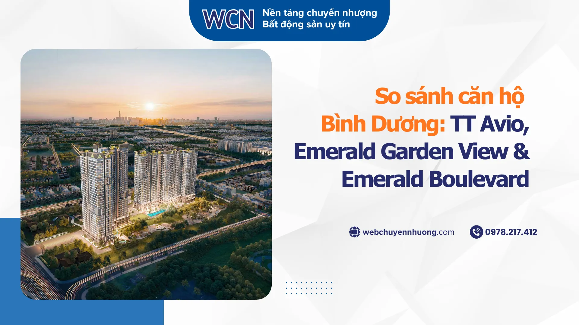 So sánh căn hộ Bình Dương: TT Avio – Emerald Garden View – Emerald Boulevard: Nên mua dự án nào 2026?