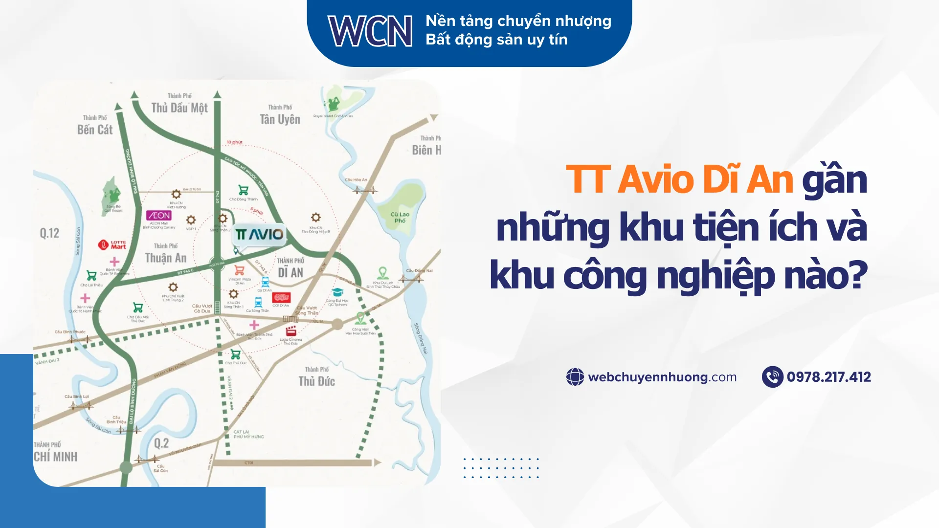 TT Avio Dĩ An gần những khu tiện ích và khu công nghiệp nào?