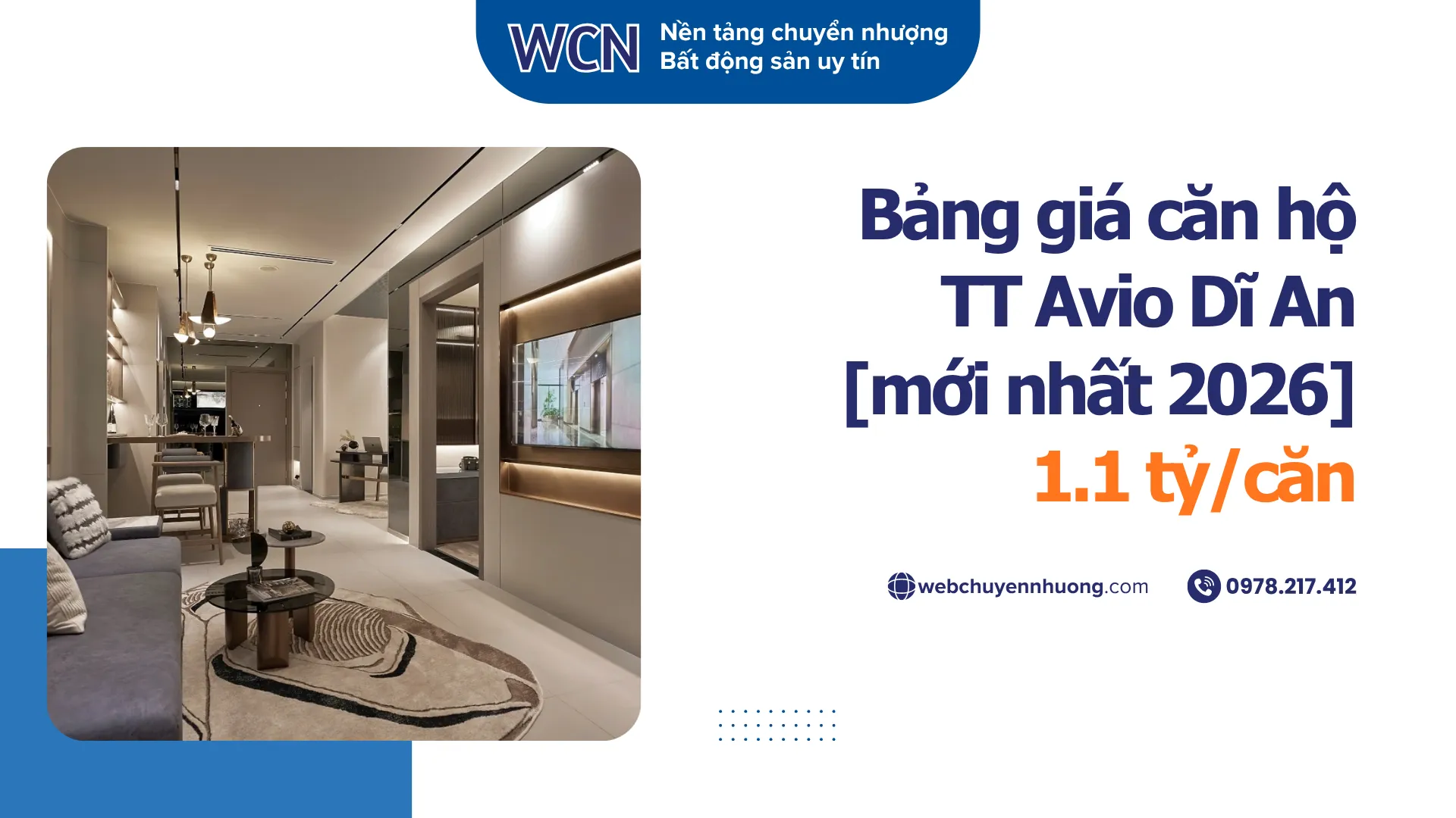 Bảng giá căn hộ TT Avio Dĩ An [mới nhất 2026] – 1.1 tỷ/căn