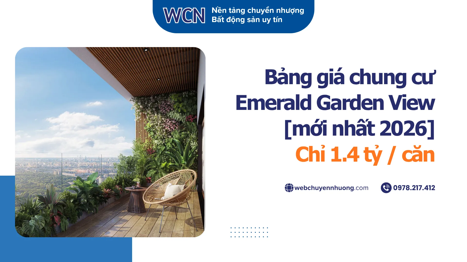 Bảng giá chung cư Emerald Garden View [mới nhất 2026] – Chỉ 1.4 tỷ / căn